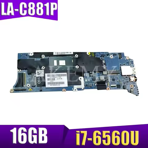 For DELL XPS 13 9350 Laptop Motherboard LA-C881P AAZ00 i3 i5 i7 6th Gen RAM 4G/8G/16G CN-076F9T 076F