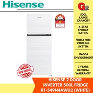 HISENSE 500L 2 DOOR INVERTER FRIDGE RT-549N4AWU2 (WHITE)