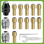 [edison_fowler.ph] 16Pcs Drill Chuck Collet Set, 1/32 to 1/8inch Drill Chuck Collet Set with 11Pcs B