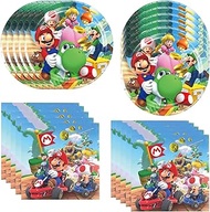 Fuyhiuous 40Pack Mario birthday Party Supplies include 20 plates, 20 napkins for the Mario party decoration