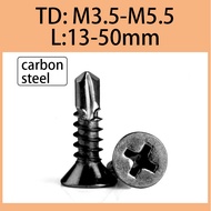 Carbon steel black zinc cross tapping screw flat head screw countersunk wood screw drill tail screw dovetail screw M3.5M3.9M5.5
