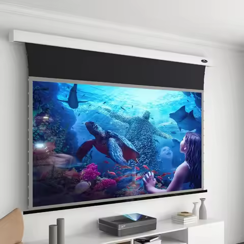 YuTong ALR CLR UST Projector Screen 72-150 Inch T-prism Motorized Drop Down Projector Screen for His
