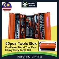 Autozone 85pcs tools set Cantilever Metal Tool Box Set 5 Tier 85pcs Socket Set 1/4" & 1/2" Spanner T