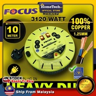 Focus Heavy Duty Extension Roller Round Extantion Cord Extension Plug Bulat Full Copper 1.25mm Sirim
