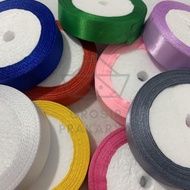 Pita SATIN Biasa 2cm PERMETER 1m Kain Kado Ribbon Polos Dekorasi Dekor Hias Hiasan Mawar Karangan Bu