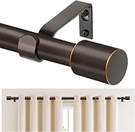 TONIAL Curtain Rods for Windows 66 to 120 Inches(5.5-10ft), bronze Adjustable Splicing 3/4 Curtain R