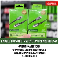 Robot RSCC30 65W C to C Cable Cable Cable Length 30Cm Official 1 Year Warranty Type C to Type C Robo