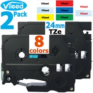Vileed 2 Pack 24Mm Tze Print Label Tape For Brother P-Touch Printer Tze-151 Tze-251 Tze-451 Tze-551 