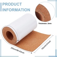 1 Roll 98.4x5.9inch Cork Roll 2 mm Thick Cork Mat Self-Adhesive Cork Board Cork Tiles with Strong Ad