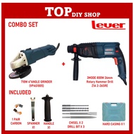 LEVER 3MODE 800W 26mm  Rotary Hammer Drill  Z1A 2-26SRE + 710W 4"ANGLE GRINDER  (VPAG1005)