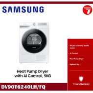 [ Delivered by Seller ] SAMSUNG 9KG DV90T6240LH Heat Pump Dryer / Clothes Dryer with AI Control DV90