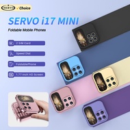 SERVO i17 Mini Small Flip Cell Phone 1.77" Screen Blacklist Speed Dial Voice Magic FM Radio Box Swee