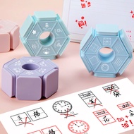 Six-Sided Children's Seal Teacher Use Correction Homework Reward Comment Student Correction Clock Ti