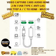 Usb Data Cable Type A Type C to HDMI Video Capture 2 In 1 Superior Quality
