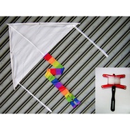20 Yuan with 30m Kite Line Triangle Cloth Blank Kite/Painted Kite/Colorful Tail Kite (about 87 * 45c