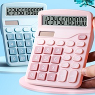 Office Dedicated Pink Solar Calculator Student Large Electronic Computer 12-Bit Dual Power Calculato