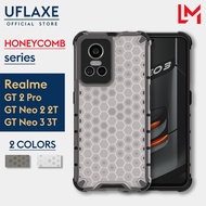UFLAXE Honeycomb Shockproof Hard Case for Realme GT 2 Pro GT Neo 2 2T Realme GT Neo 3 3T Full Protection Translucent Clear Case Durable Back Cover anti-shock Protective Casing