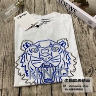 尚揚精品™ KENZO 新款刺繡銀藍線條虎頭短袖