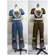 Jasmine S-4XL> Long Leg Denim Dress With 3 D Sunflower Very Beautiful A282 A283