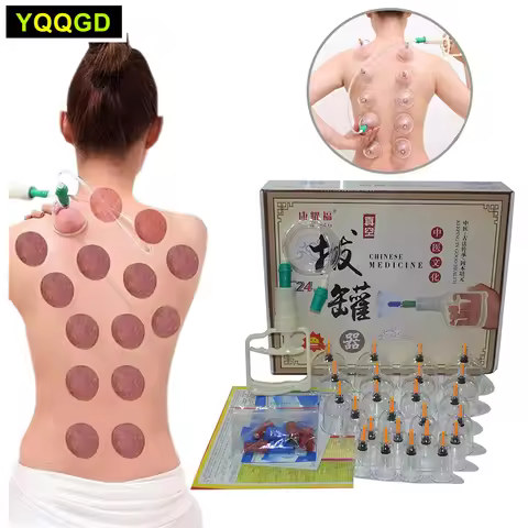 Cupping Massage Cups Therapy Sets Hijama Chinese Acupoint with Vacuum Pump for Body Back Massage Pai