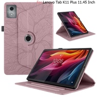 For Coque Lenovo Tab K11 Plus Case 11.45 Inch 3D Tree Embossed 360 Degree Rotating Stand Tablet for 