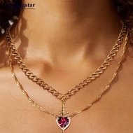 YOUNGSTAR 2Pcs Sword and Heart Couple Necklace Set Matching Dagger Heart Pendant Jewelry for Couples