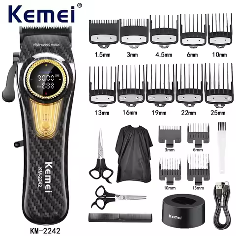 Kemei 2242 Hair Clipper Barber Electric Professional Cordless Hair Trimmer Rechargeable Fade Hair Cu