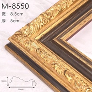 Carved Solid Wood Mounted Picture Frame Line Oil Picture Frame Outer Frame Solid Wood Photo Frame Em