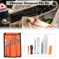 Chainsaw Sharpener File Kit Chainsaw Chain Sharpener Chain Parts Set, 5/32, 3/16, and 7/32 Inch Files, Wood Handle, Depth Gauge, and Tool Pouch for Sharpening &amp; Filing All Chainsaws Blades