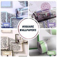 【45cm x10meters】Ready stock 2D Square color segi empat wallpapers stickers PVC self adhesive waterpr