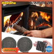 【BEST HOT】Black Stove/Fire Rope Wood Burning Stove 6/8mm 2m Length Log Burner Door Seal❀