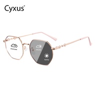Cyxus Blue Light Photochromic Glasses for Women Anti-Rad Adaptive Eyeglasses Round Computer Eyewear 