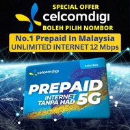 SIMKAD CELCOMDIGI UNLIMITED INTERNET 4G/5G LAJU DAN MURAH (BOLEH PILIH 4 ANGKA NOMBOR BELAKANG)
