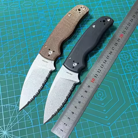 JULI OEM 229-C S30V Blade All Tooth EDC Pocket Folding Knife G10/Micarta Handle Outdoor Camping Hunt
