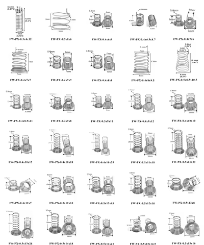 0.5mm PX Wire Diameter Nickel Steel Pcb Panel Button Electronic Switch Touch Spring
