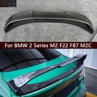 For BMW 2 Series M2 F22 F87 M2C AE Style Carbon Fiber Tail fins Rear Trunk Spoiler Guide Wing Rear W