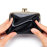 Mini Genuine leather Clip Coin Purse for woman Credit card holder zipper Small wallet a birthday pre