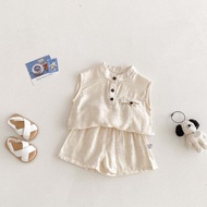Summer Baby Sets Plain Color Sleeveless Tops with Shorts  3-36 Months Baby Clothes