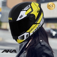 AKA557 Mecha Motorcycle Helmet Full Face Double Visor Fits 55cm-62cm Head Circumference Anti-UV