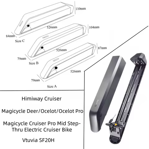 Himiway Cruiser ST Magicycle 48V 14Ah 15Ah 17.5Ah 52V 20Ah Battery for HImiway D3 D3 ST Vtuviaebike 