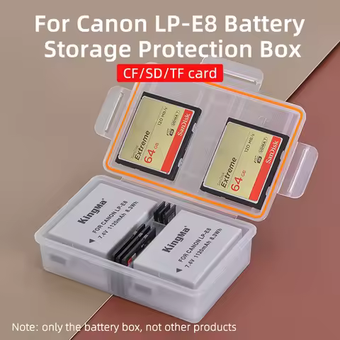 KingMa Plastic Battery Case Holder Battery Storage Box For Canon LP-E8 Battery DSLR EOS 650D 600D 70
