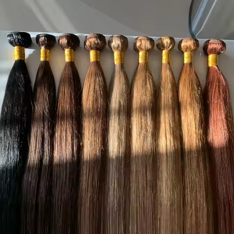 Brazilian Human Hair Weave Bundles Brown Straight Colored Human Hair Bundles Remy Burgundy Red Human