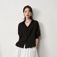 giordano ladies | Crisp Textured Minimalist Design Shirt