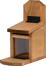 dobar® Squirrel Feeding Station - Squirrel Feeder with Acrylic Glass Panel - Feeding Station with Fo