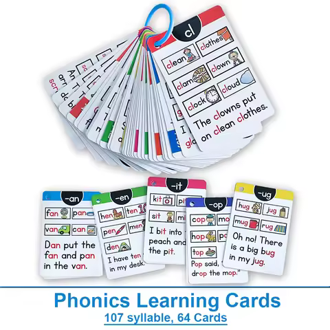 Kids Montessori English Phonics Learning Cards ESL Teaching Materials Teacher Teaching Aid Vocabular