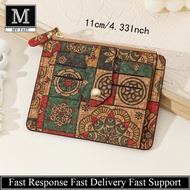 Vintage delicate Cork Wallet Multi-card Holder Bag Portable Portugal Style 9 card slot Coin Zipper