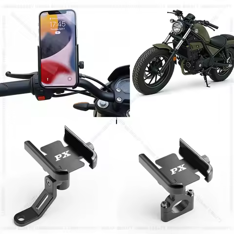For Vespa PX80 PX125 PX150 PX 200 PX Custom Motorcycle Phone Holder GPS Bracket Cellphone Stand Rear
