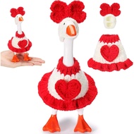 7 Inch Easter Desk Goose Outfits Mini Rabbit Desktop Goose Bunny Knitting Clothes Hats for Magnetic 