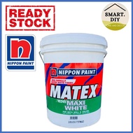 18L Nippon Paint Super Matex Maxi White Maxiwhite 15245 Cat Ceiling Putih Cat Rumah