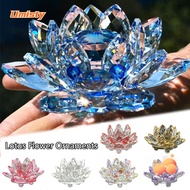 UMISTY Crystal Lotus Flower Figurine, Paperweight Table Ornaments Lotus Flower Decor Lotus Flower Or